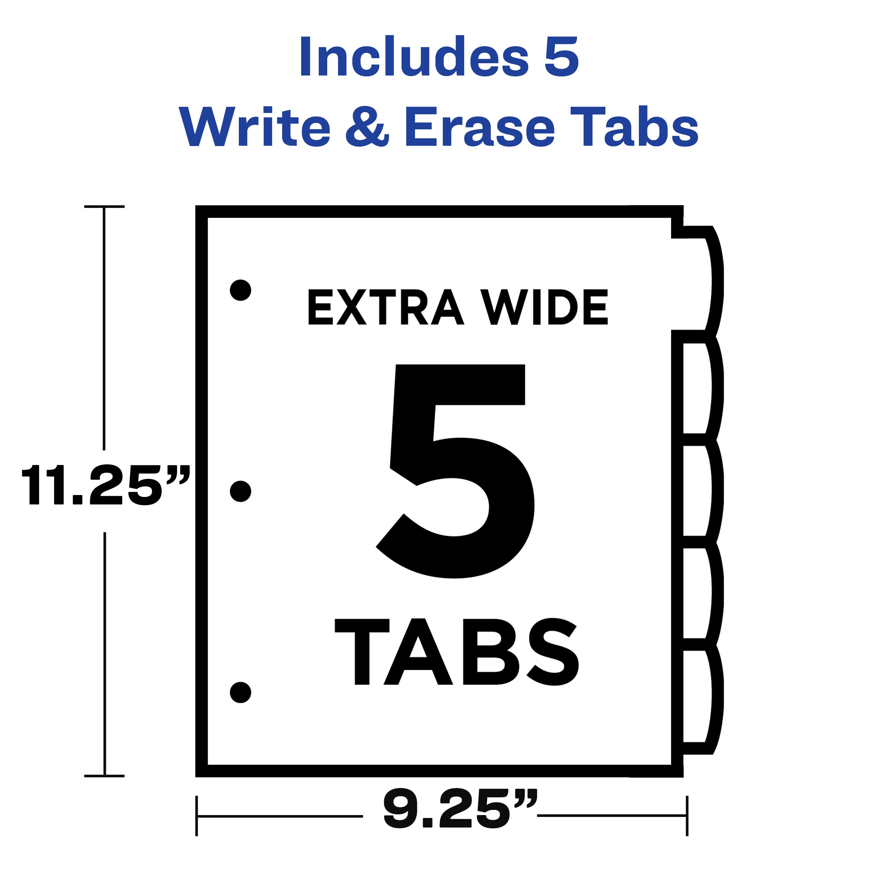 Avery Write & Erase Durable Plastic Dividers with Pockets